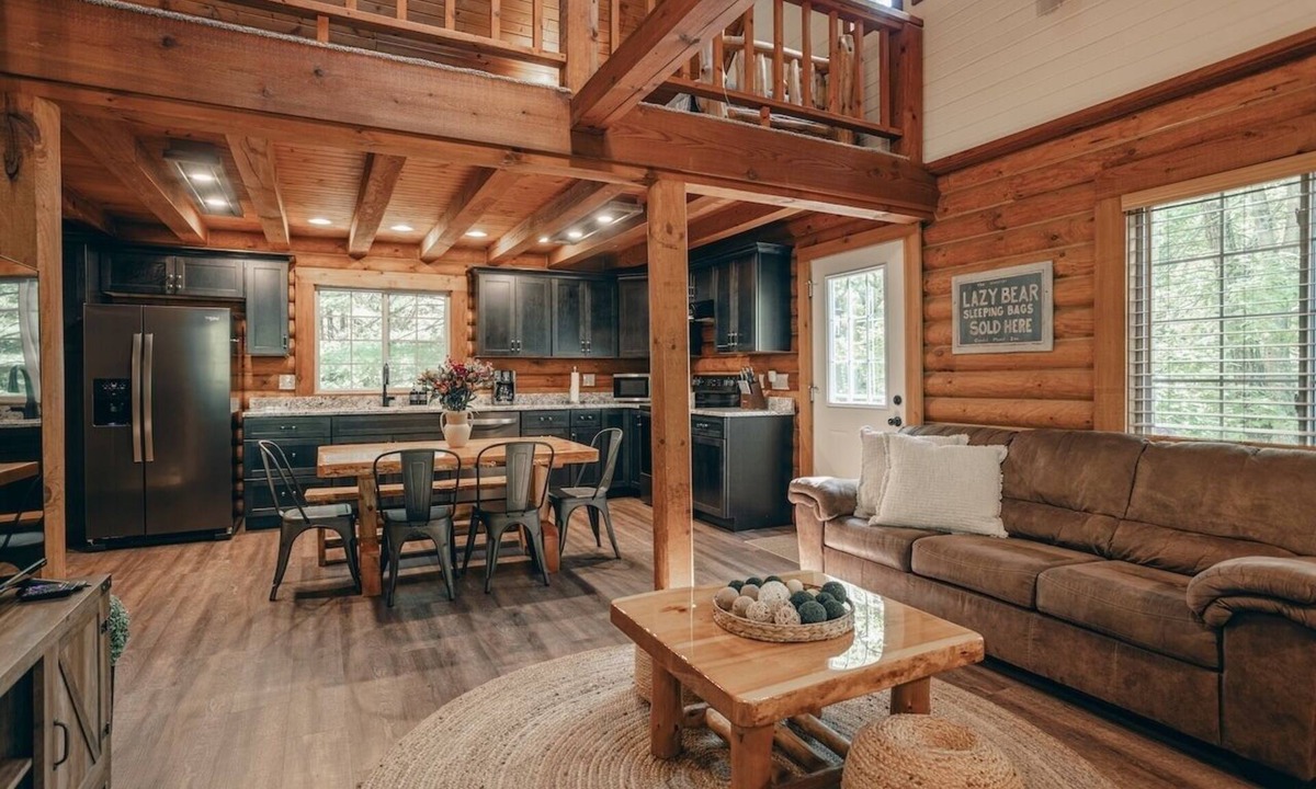 Lyndon Station House | Hot Tub, Private Log Cabin Lazy Bear Welcomes You!