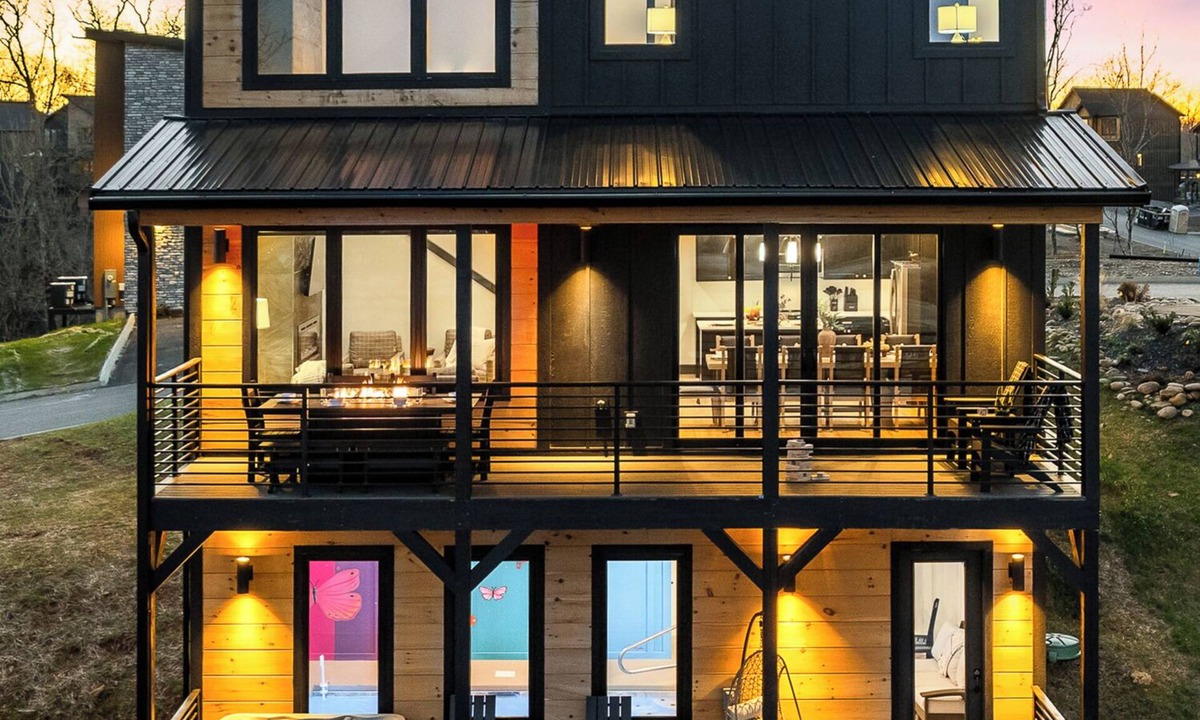 Sevierville Cabin | Purpose Lodge: Luxe Mountain Retreat with Indoor Pool & Iconic Views