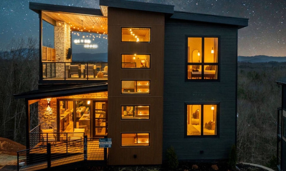 Sevierville Cabin | Rooftop Deck w Fireplace, Pool w/Grotto, Game Room, Hot Tub, Panoramic Views