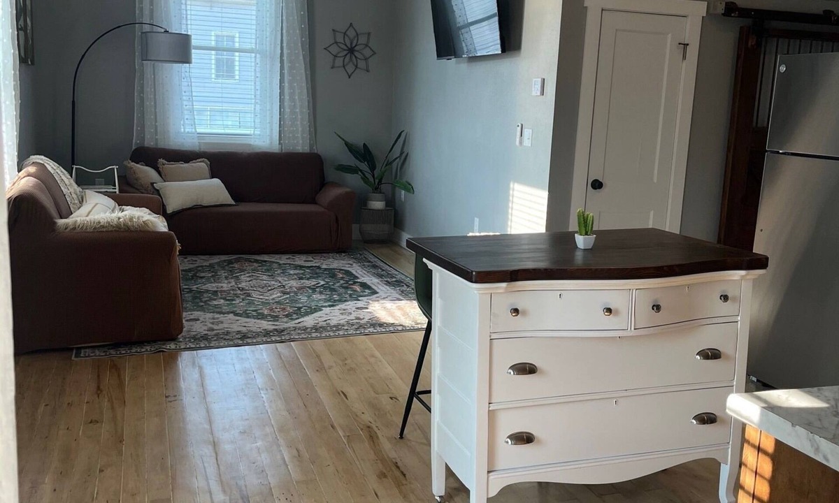 La Farge Apartment | Unwind at De Jean Loft above Kickapoo Hardware in downtown La Farge!