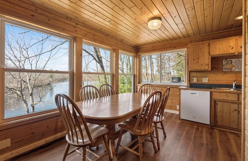 Birchwood House | A 3 BR Lakefront Cabin on Balsam Lake w/Fire Pit and Sunset Views. Boat Rental