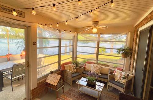 Wautoma Cabin | Beautiful Lakefront cabin woodburning fireplace, grill, canoe, SUP, AC, parking.