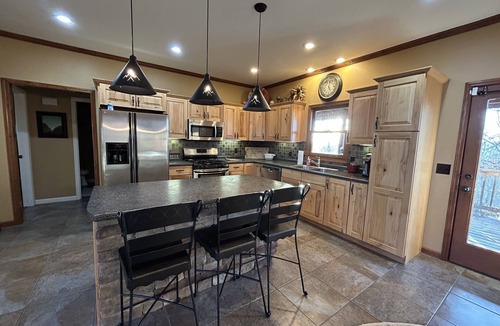 Springville House | Fabulous Lakeview home with stone fireplace located in Springville/Buchanan