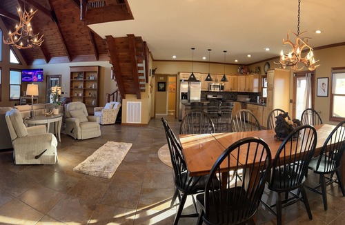 Springville House | Fabulous Lakeview home with stone fireplace located in Springville/Buchanan