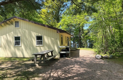 Chetek Cabin | Family-friendly, rustic cabin overlooking the lake at Oak Grove Resort in Chetek