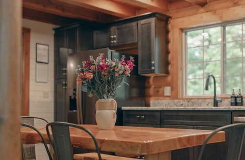 Lyndon Station House | Hot Tub, Private Log Cabin Lazy Bear Welcomes You!