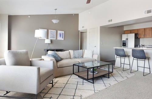 Jenks Apartment | Landing | Modern 2BD, Pool, Courtyard