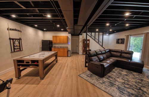 Apple River House | Modern Lake Retreat with Hot Tub, Game Room & Two-Tier Deck