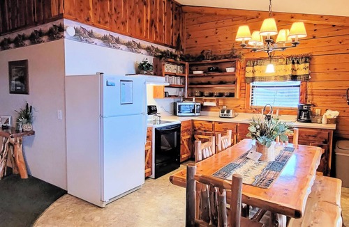 Sylvan Shores Cabin | One Story Beaver Lake Cabin, Mountain Top lakeview with dock & SPECTACULAR VIEW!