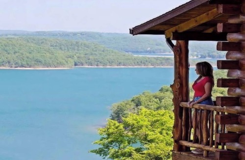 Sylvan Shores Cabin | One Story Beaver Lake Cabin, Mountain Top lakeview with dock & SPECTACULAR VIEW!