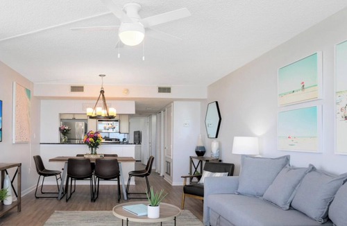 Port Canaveral Condo | Stylish Oceanfront Corner Unit Condo | Open Concept & Chic Decor