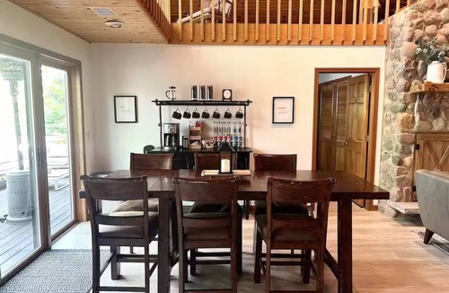 Wautoma House | Talihaven Lakefront Chalet - Hot Tub Game Room Fire Pit Sleeps 14