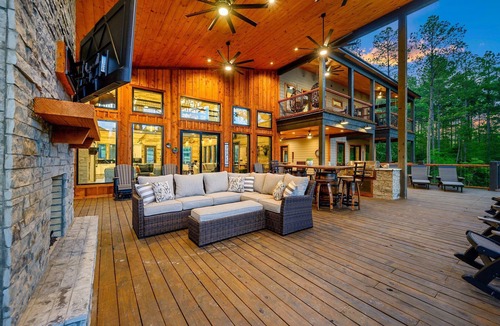 Pickens Cabin | Where the Wild Things Are | 10BR Luxury Cabin w/Game Room, 2 Hot Tubs, Pond, & ATV access