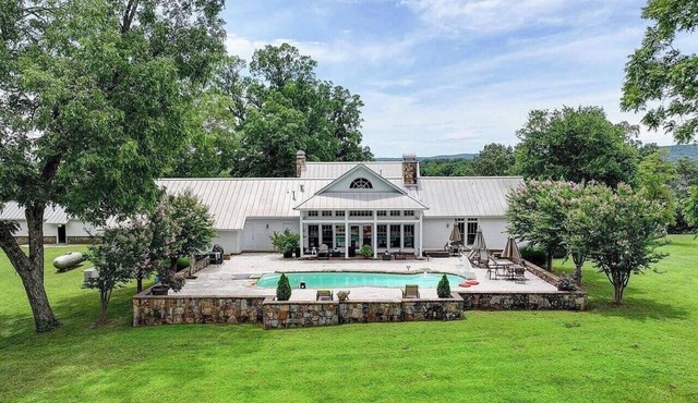 Historic Mountain Lodge with Pool, Views & 37 Private Acres w/River Access