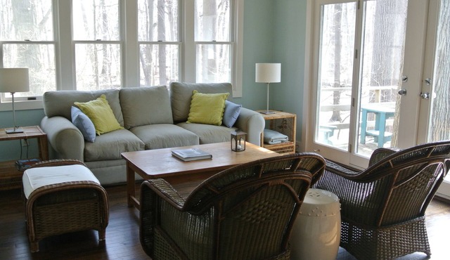 It's a short walk to our private beach from this adorable cottage.