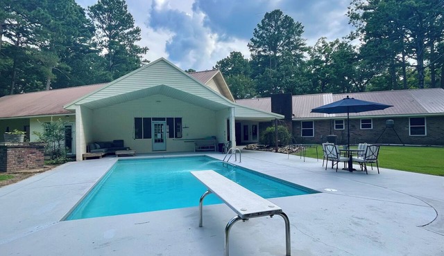 Near Crater Of Diamonds! 4BR Home on 35 Acres with Pool, Pond, and Screened Room