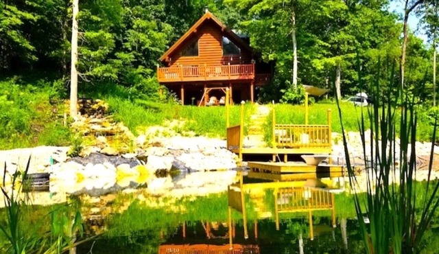 Paint Creek Lodge 5 BR Cabin with Swimming Pond, Waterfalls, and Hot Tub