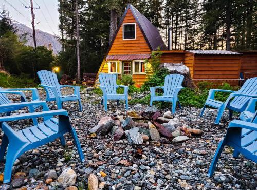 Rustic Douglas Island A-frame Cabin in the woods