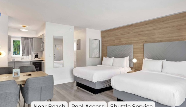 Studio w/Kitchenette, 2 Doubles & Pool, Ft Laud