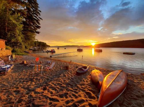 Yellow Pine Lake House ADK Schroon Private Beach