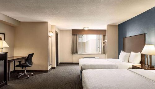 Double Room with Two Double Beds and Pool View - Mobility Access/Non-Smoking